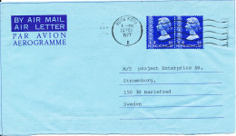 Hong Kong Aerogramme Hong Kong 13-2-1977 Sent To Sweden - Covers & Documents