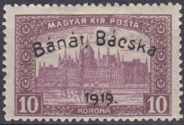 Hongrie Banat Bacska  1919 Mi 19 * Palais Du Parlement (J33) - Banat-Bacska