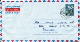 Ghana Aerogramme Sent To Denmark 20-6-1998 - Ghana (1957-...)