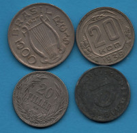 LOT MONNAIES 4 COINS : HUNGARY - BRASIL - DEUTSCHES REICH - Vrac - Monnaies