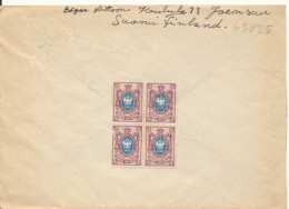 Finland Cover 31-10-1949 Sent To Denmark Single Franked And With Stamps On The Backside Of The Cover - Storia Postale