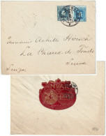 ESPAGNE/ESPAÑA 1907 Ed.248 Y 252 + Viñeta Publicitaria (Cronómetros INVAR) Sobre Carta De BILBAO A Suiza - Storia Postale