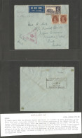 ETHIOPIA. 1941 (June) WWII. India Troops. Quina - Karachi. India (22 June) Air Fkd + Censored Envelope. Encl Of Italian  - Etiopia