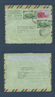 ETHIOPIA. 1953 (14 Sept) Addis Ababa - USA, Chicago, Ill. 25 Red / Greenish Stat Air Lettersheet + 2 Adtls, Cds. Fine, S - Etiopía