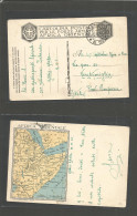 ETHIOPIA. 1936 (10 Oct) Italian Colonies. Addis Abeba- Italy. FM+ Military Color Map Ppc. Fine Item. - Etiopia