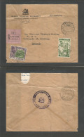 ETHIOPIA. 1951 (18 Feb) Addis Ababa - Denmark, Kolding. Registered Multifkd Env. Rate 110c. - Ethiopie