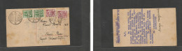 ESTONIA. 1922 (24 Nov) Tallinn - Czechoslovakia, Starci Para. Private Multifkd Card At 9v Rate, Tied Cds. Fine. - Estland