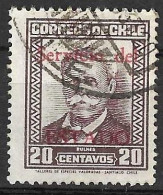 CILE - 1932 - SERVIZIO - SOVRASTAMPATO - 20 C.  USATO (YVERT SE 39 - MICHEL OF 35.) - Chile