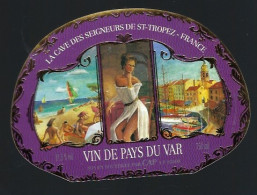 Etiquette Vin De Pays Du Var  La Cave Des Seigneurs De St Tropez  " Femme" - Vino Rosado