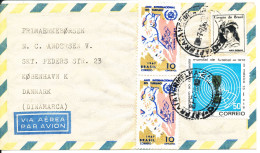 Brazil Air Mail Cover Sent To Denmark 7-7-1970 Topic Stamps - Poste Aérienne