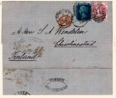 FINLAND. 1874. (7Feb.) Lisbon To Christinestadt/Finland. E.L. Forwarded To London By Bruno Silva & Son, Where Posted In  - Other & Unclassified