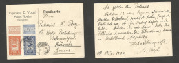 ETHIOPIA. 1934 (19 Jan) Addis Abeba - Switzerland, Zurich. Multifkd Private Card. Air Usage, Margin, Borders. XF. - Etiopia