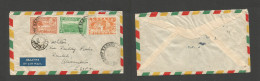 ETHIOPIA. 1952 (19 June) Addis Abeba - Egypt, Alexandria, Ramled. Air Multifkd Env, Mixed Issues. Arrival Censor Cachet. - Etiopia