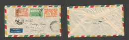 ETHIOPIA. 1952 (19 June) Addis Abeba - Egypt, Alexandria, Ramled. Air Multifkd Env, Mixed Issues. Arrival Censor Cachet. - Etiopía