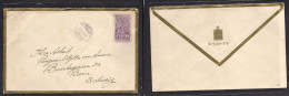 ETHIOPIA. 1930 (19 Nov) Emperor Fkd Mail, Gold Fkd Envelope, Reverse Shield Seal, At 4 Guerches Rate. Addis Abeba - Swit - Etiopia