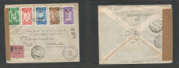 ETHIOPIA. 1950 (18 May) Addis Abeba - Austria, Wien (25 May) Registered Multiple Red Cross Issue Via Egypt - Farouk Airp - Etiopia