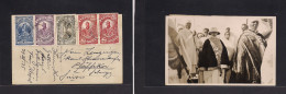 ETHIOPIA. 1935 (29 March) Addis Abeba - Switzerland, Pfaffikon. Multifkd Emperor Wife Photo Card. Lovely Usage At 3que R - Etiopia