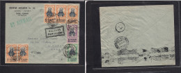 ETHIOPIA. 1946 (28 May) Dire Dadua - Greece, Pireus (8 June) Air Comercial Multifkd Envelope At 104 Cts Rate + Air Cache - Ethiopia