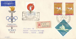 Poland Postmark (2418) D64.10.03 Warszawa Sport Olympic Games Tokyo 1964 Flight Of The Team - Entiers Postaux