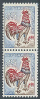 France - 1962 -  Coq De Decaris - Roulette  N° 1331/1331b Avec N° Rouge   - Neuf ** - MLH - Roulettes