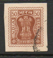 India 1981 Asokan Capital Simulated Perforations Official, 50p Used, SG O237 (E) - Used Stamps