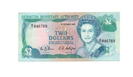 Bermuda 2 Dollars 1997 P-40Ab QEII UNC Prefix B/4 - Bermuda