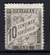 Timbre Taxe N° 15(*) Neuf Sans Gomme 10 Centimes Noir - 1859-1959 Gebraucht
