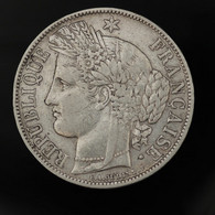 France, CERES (Sans Légende), 5 Francs, 1870 - A, Paris, Argent (Silver), TTB (EF), KM#818.1, G.742, F.332/1 - 1870-1871 Gobierno De Defensa Nacional