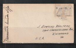 Macau Macao 1932 Cover To The USA W/two Ceres 10a Stamps - Covers & Documents