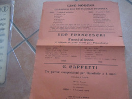 Pubblicità CARLO GRAZIANI WALTER Piccoli Pianisti  A.Forlivesi & C. FIRENZE - Spartiti
