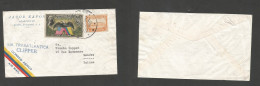 ECUADOR. 1947 (23 May) Quito - Switzerland, Geneva. "Via Transatlantic Clipper" Air Multifkd Env At 4 Sucres Rate. Flags - Equateur