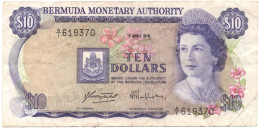 Bermuda 10 Dollars 1978 P-30 QEII Very Fine Prefix A/1 - Bermudas