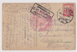 Hungary Croatia Ww1 Postcard Sent ZAGREB Censored BUDAPEST To Bulgaria Sofia Civil Censored Cachet (363) - Lettres & Documents