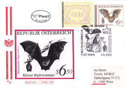 Austria / Oesterreich 2000 BATS X3 COVERS FDC - Bats