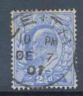 GB 1907 King Edward VII 2 1/2d Ultramarine With CDS „LEITH“ – Postmark-Error Rare Disformed „7“ Of The Year - Used Stamps