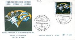 CAMEROUN 509 Fdc Réseau Panafricain , Satellite - Télécom