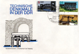 ALLEMAGNE RDA DDR FDC 1988 OUVRAGES D'ART PONTS - 1981-1990