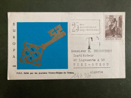LETTRE Pour ALGERIE TP LETTRE 1F50 OBL.MEC.23 X 1971 LIEGE + T De TAXE - Lettres & Documents