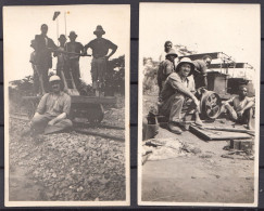 3 VIEILLES PHOTOS CONGO BELGE 1924 - COLONIAL - REPARATION CHEMIN DE FER BCK - ( Bas Congo Au Katanga ) - Oud (voor 1900)