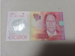 Billete Cabo Verde, 200 Escudos, Año 2014, Serie AA, Nº Bajisimo 002821, UNC - Kaapverdische Eilanden