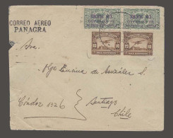 ECUADOR. 1939 (9 June). Quito - Chile (13 June). Air (via Panagra) Multifkd Env + 2 Provisional Ovptd Stamps. Fine. - Equateur