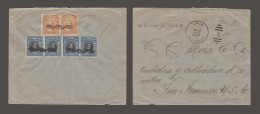 ECUADOR. 1917 (18 Dic). Loja - USA / S Fco. Reverse Mutifkd Env 10c Rate. Fancy Cancel. - Equateur