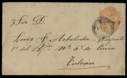 ECUADOR. C.1891. Quito - Tulcan. 5c / 10c Orange Stat Env. VF Used / Local. - Equateur