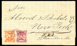 ECUADOR. 1887. Loja - USA. Env Frkd 2c + 10c / Cds. Most Unusual. - Ecuador