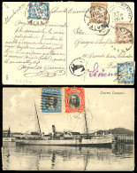 ECUADOR. 1913. Quito - France. Fkd PPC + Taxed + 4 Frech P Dues / Tied. VF. - Equateur