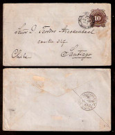 ECUADOR. 1896 Issue. Quito - Chile. 10cts Brown Stat Env. Extraordinary. Scarce Used. Superb + Dest. - Ecuador