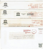 Lot De 4 EMA Rouges  UNESCO, Années 1958/1962/1966/1970 Détails Ci Contre  (910) - UNESCO