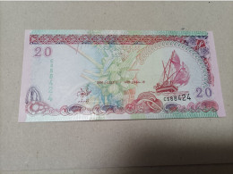 Billete Maldivas, 20 Rufiyaa, Año 2000, UNC - Maldiven