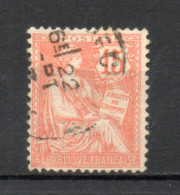 FRANCE   N° 125     OBLITERE    COTE 0.50€   TYPE MOUCHON - 1900-02 Mouchon