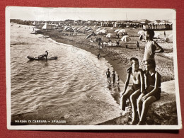 Cartolina - Marina Di Carrara - Spiaggia -  1936 - Massa